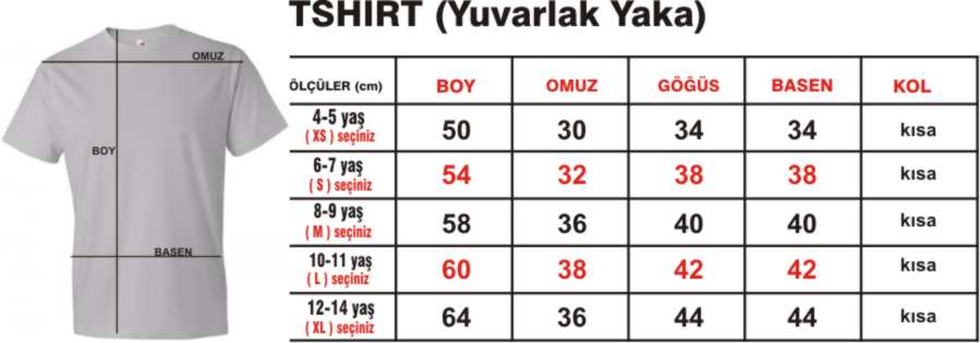 &ccedil;ocuk beden